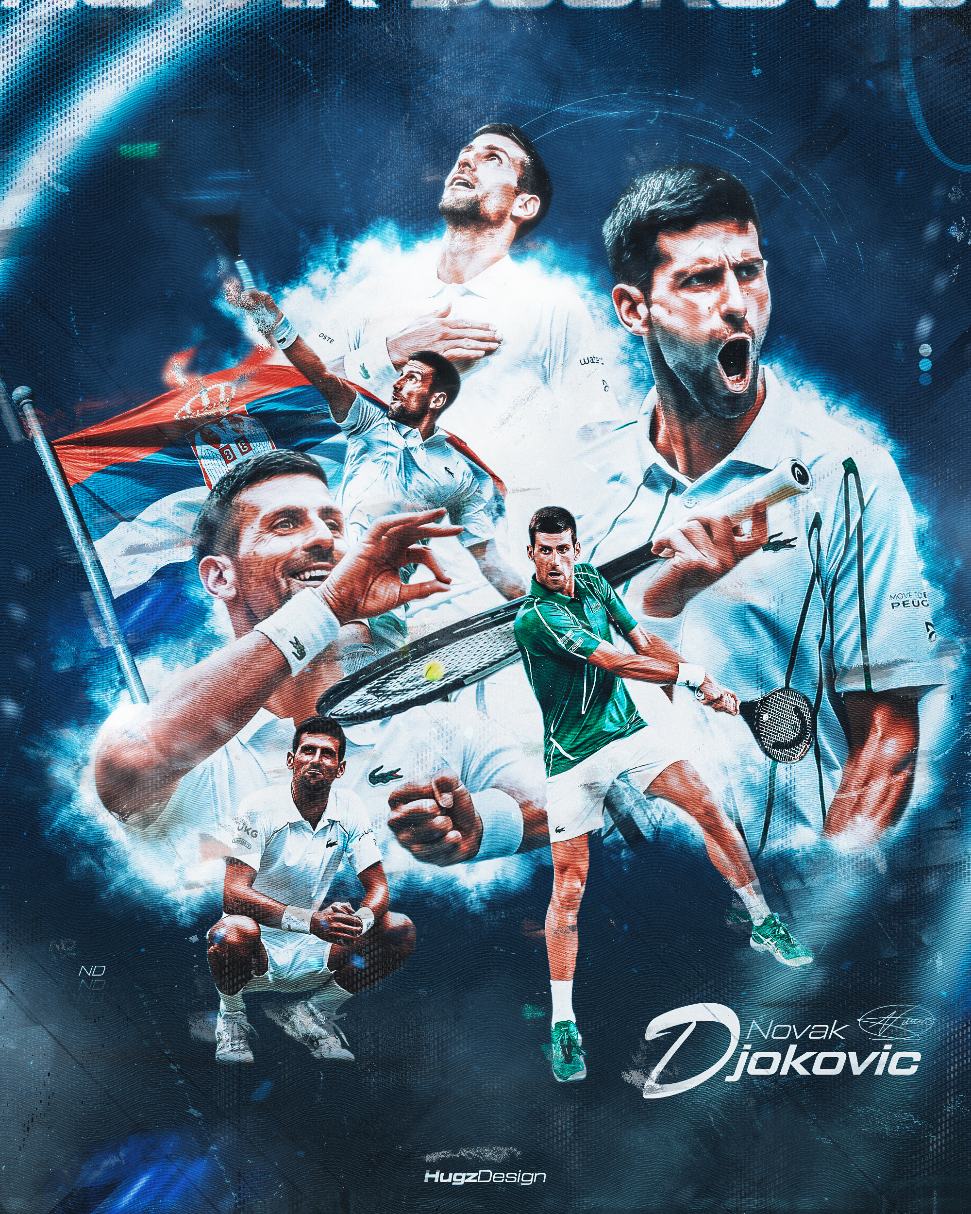 Création visuelle Novak Djokovic - design premium sport